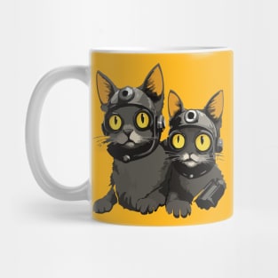 Modern Meows Atomic Age Black Kitschy Cats Mug